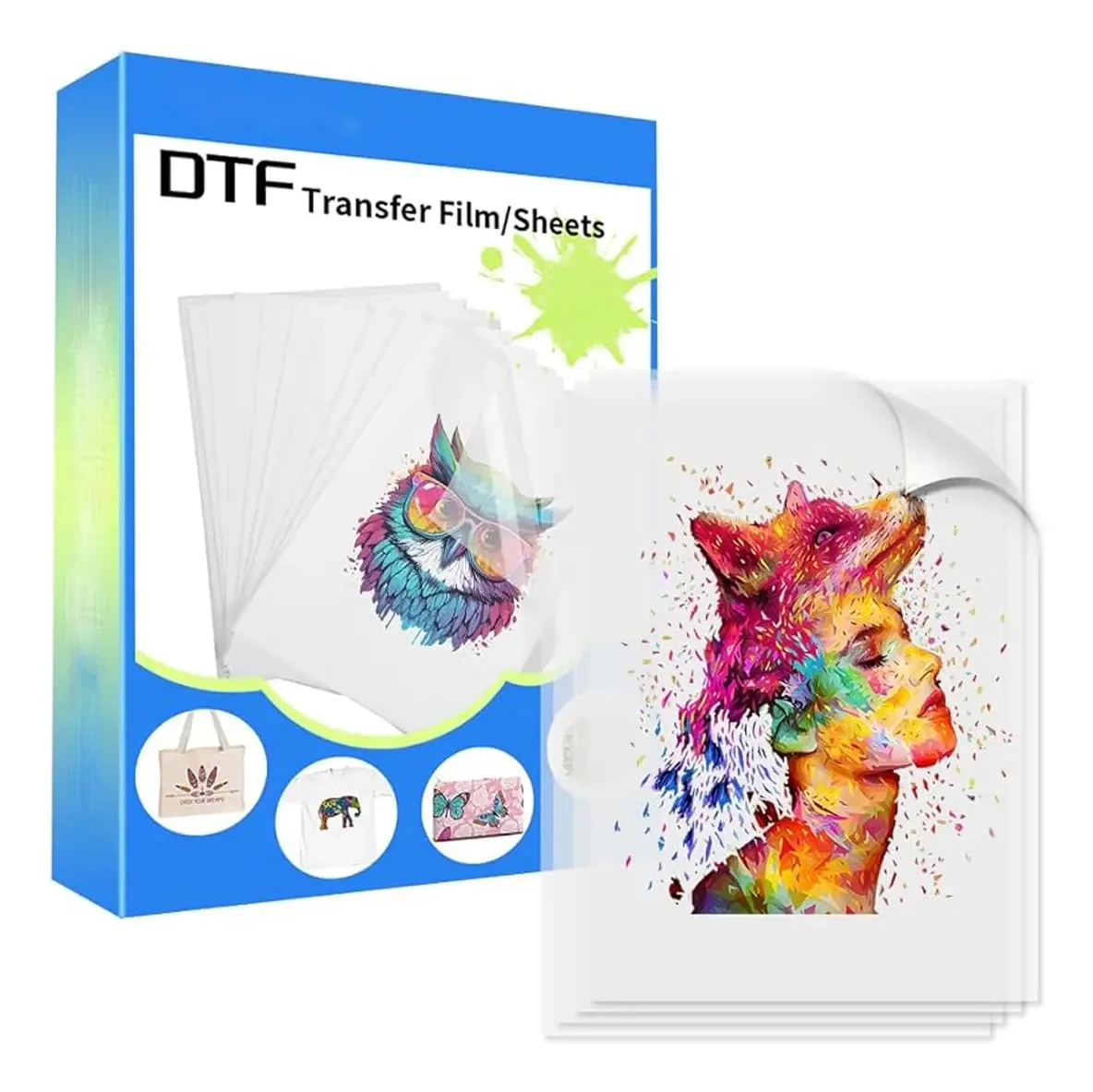 Vinil de impressão A4 Dtf de 50 folhas compatível com camisetas, moletons e tecidos têxteis