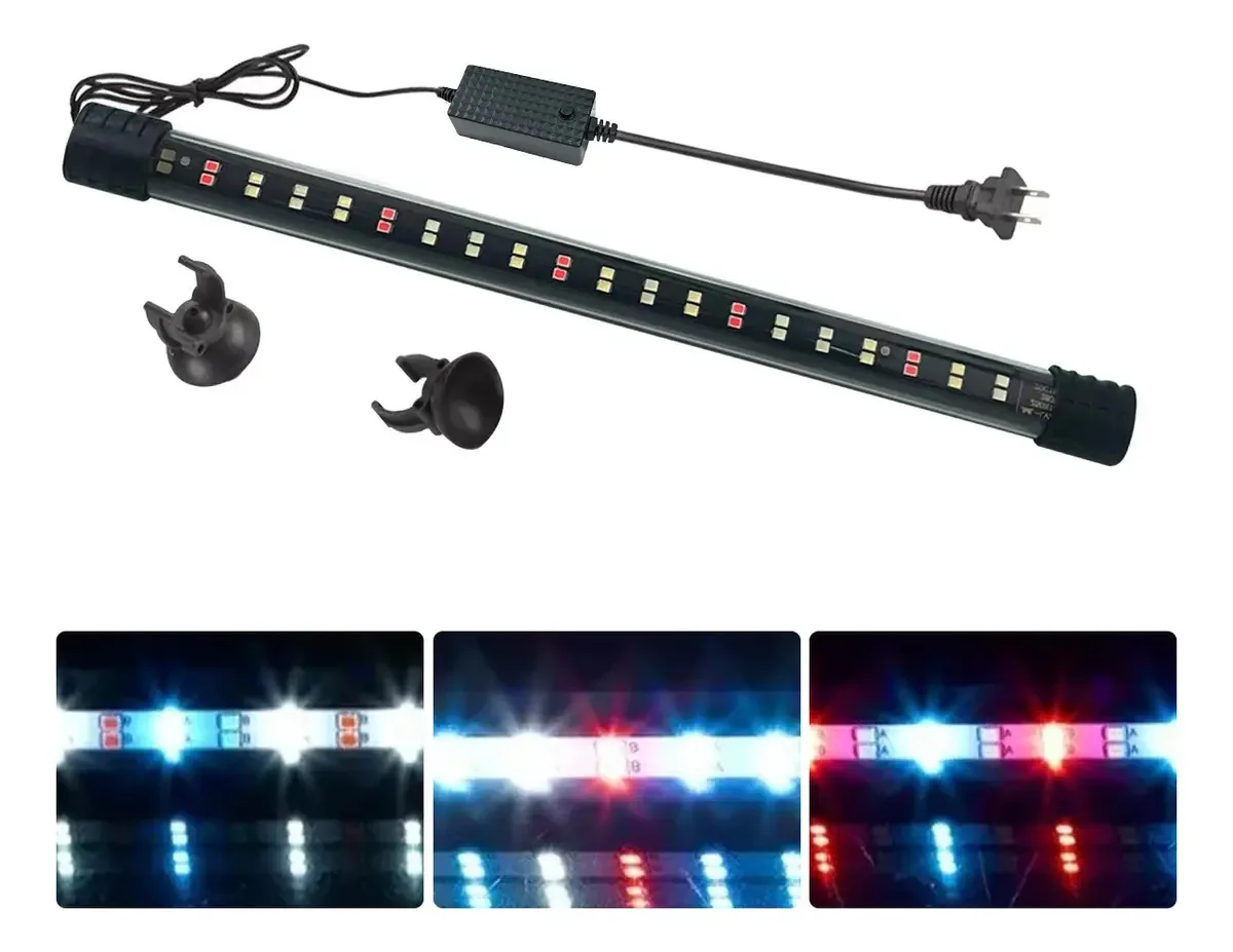 Lâmpada Naiwant® para aquários Miveni Aquariums Luzes LED submersíveis de 28 cm com 3 modos de iluminação, classificação IP68 à prova d'água, perfeita para iluminar tanques de peixes