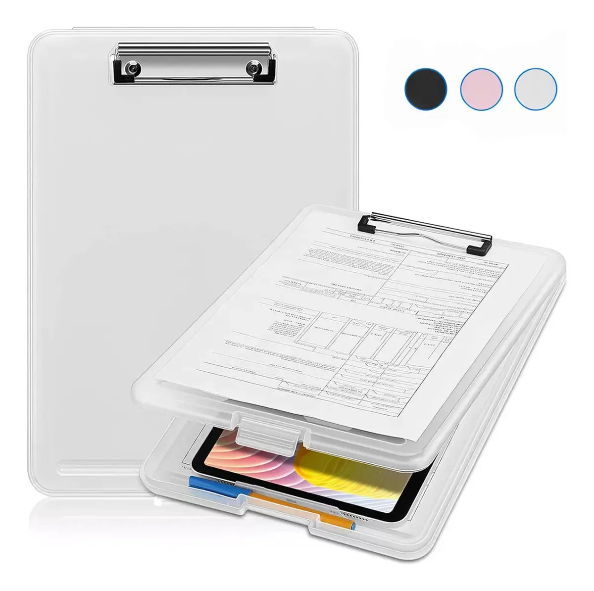 Prancheta de acrílico exibe armazenamento de papéis eleitorais, prancheta de papel, organizador de papel para cartas, trecho, branco