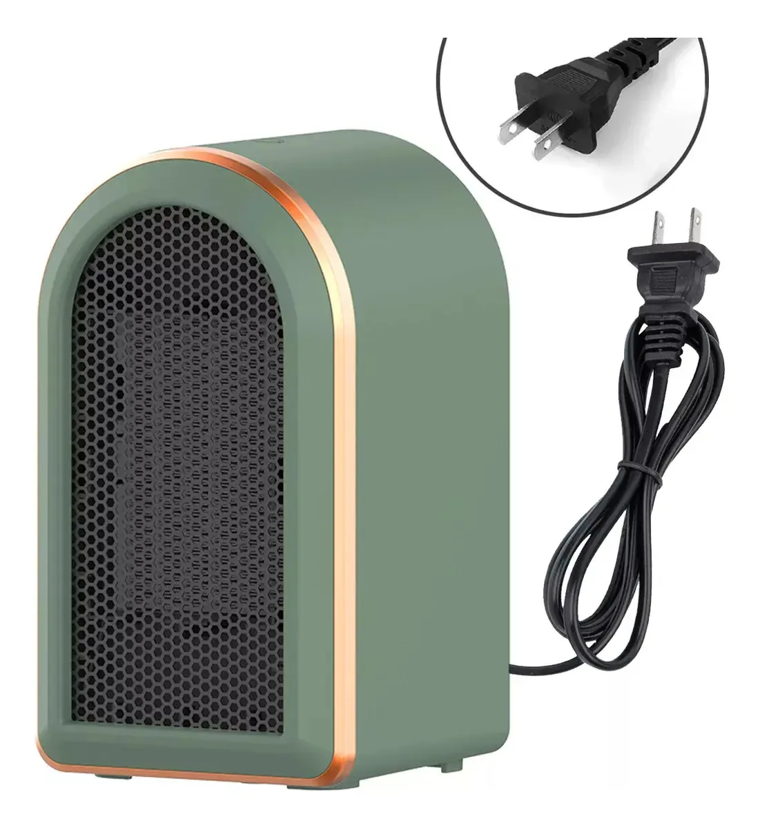 Aquecedores elétricos de mesa 1200w Ptc Heating Treck Aquecedores elétricos de mesa 1200w Ptc Heating Green