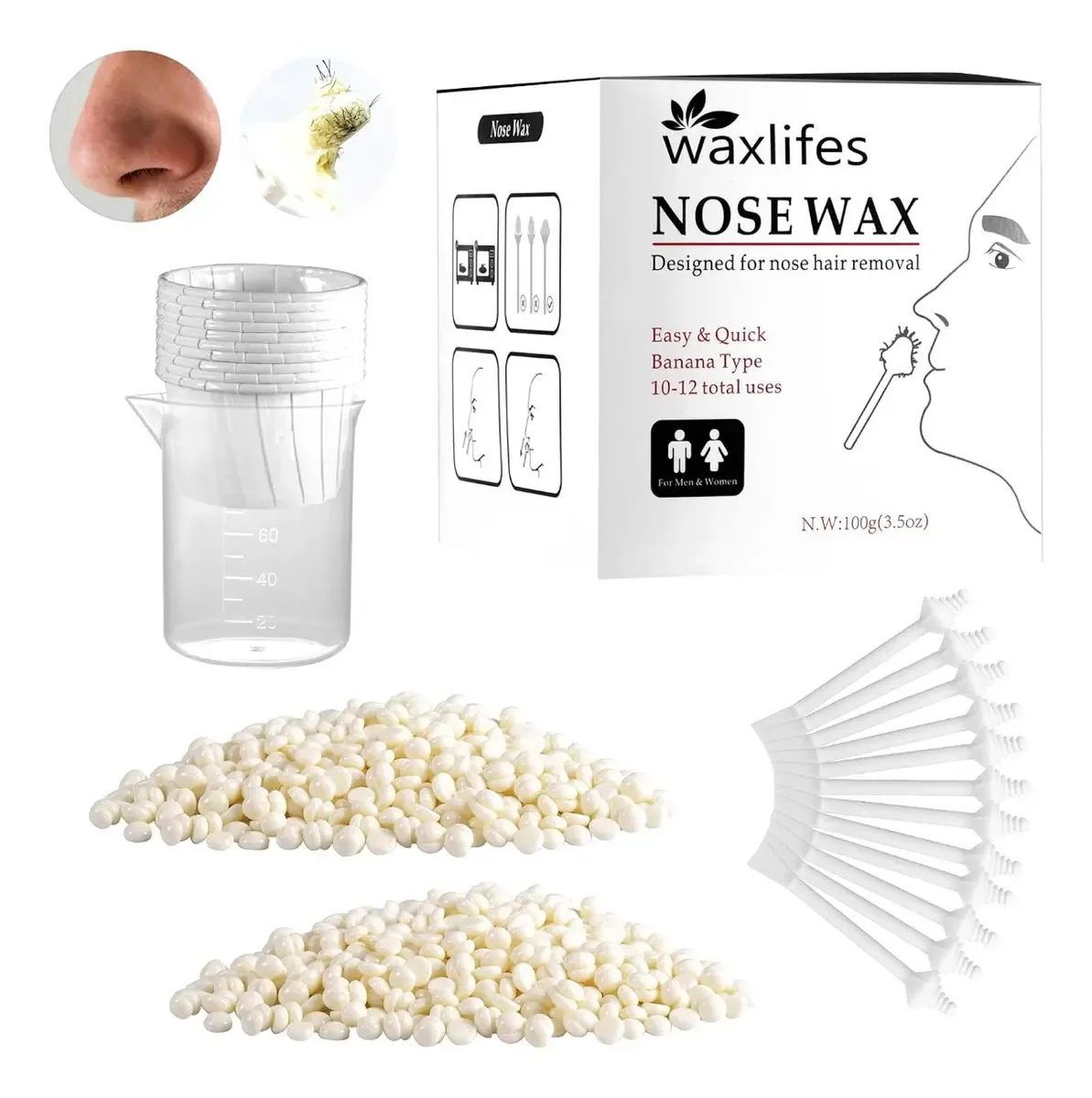 Kit portátil de depilação para sobrancelhas e nariz sem dor