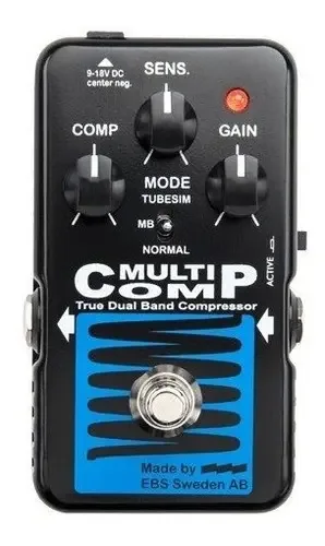 Pedal Compressor EBS Multicomp Blue Label p/ Baixo 3 Efeitos Análogos