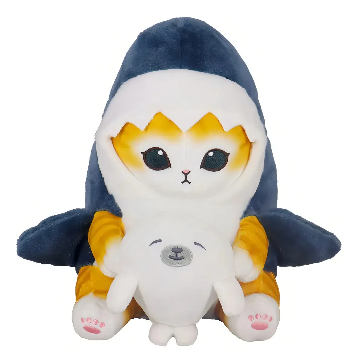 Boneca fofa de gato tubarão com camarão, cor de frutas, cerca de 22 cm Seal Shark Cat
