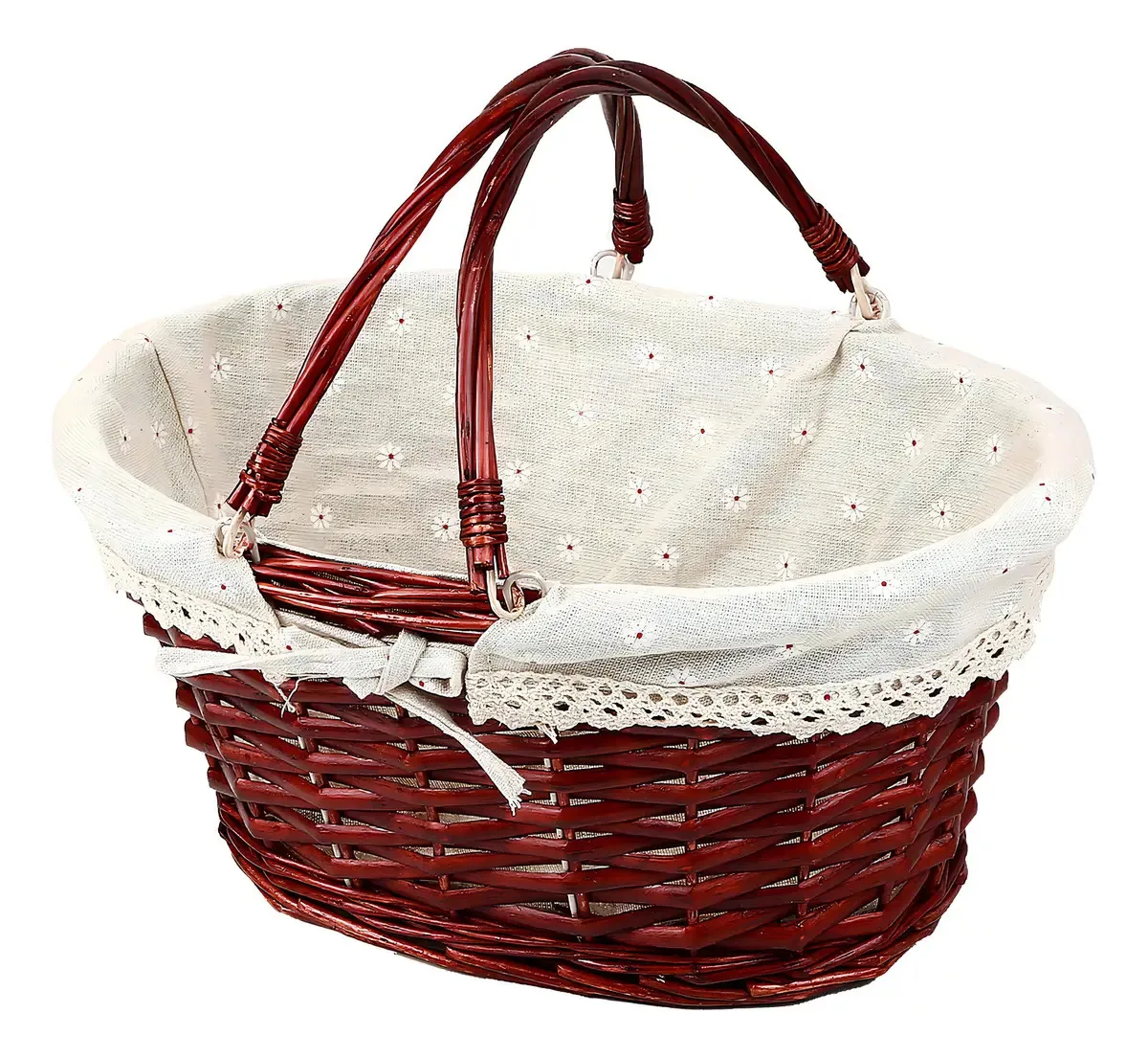 Cesta de vime tecida Kinjoek, cesta de salgueiro multiuso Na. Cor: Marrom