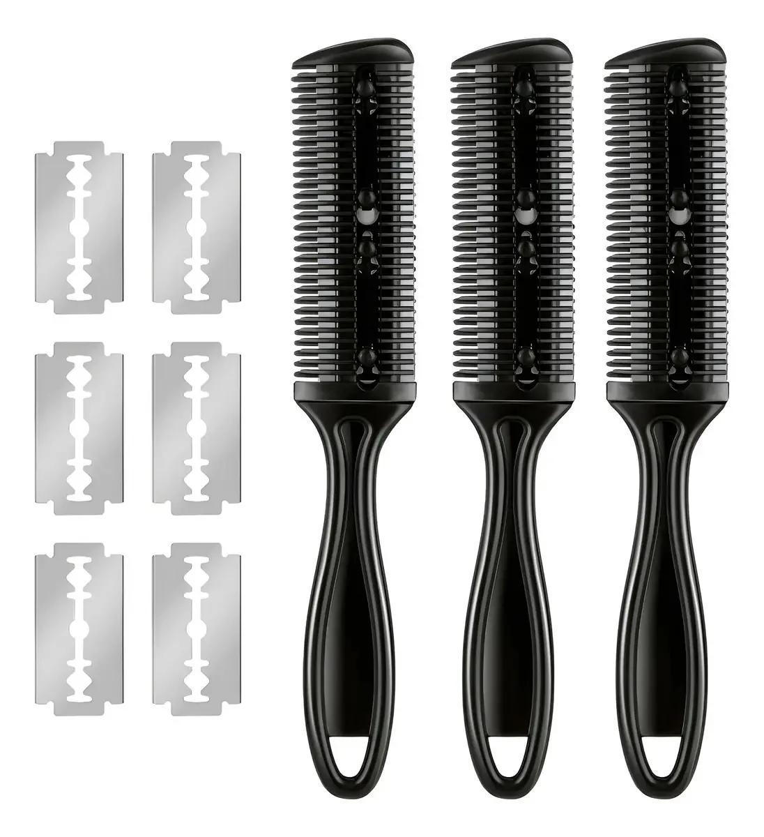 Conjunto de 3 pentes para cortar cabelo com 10 lâminas