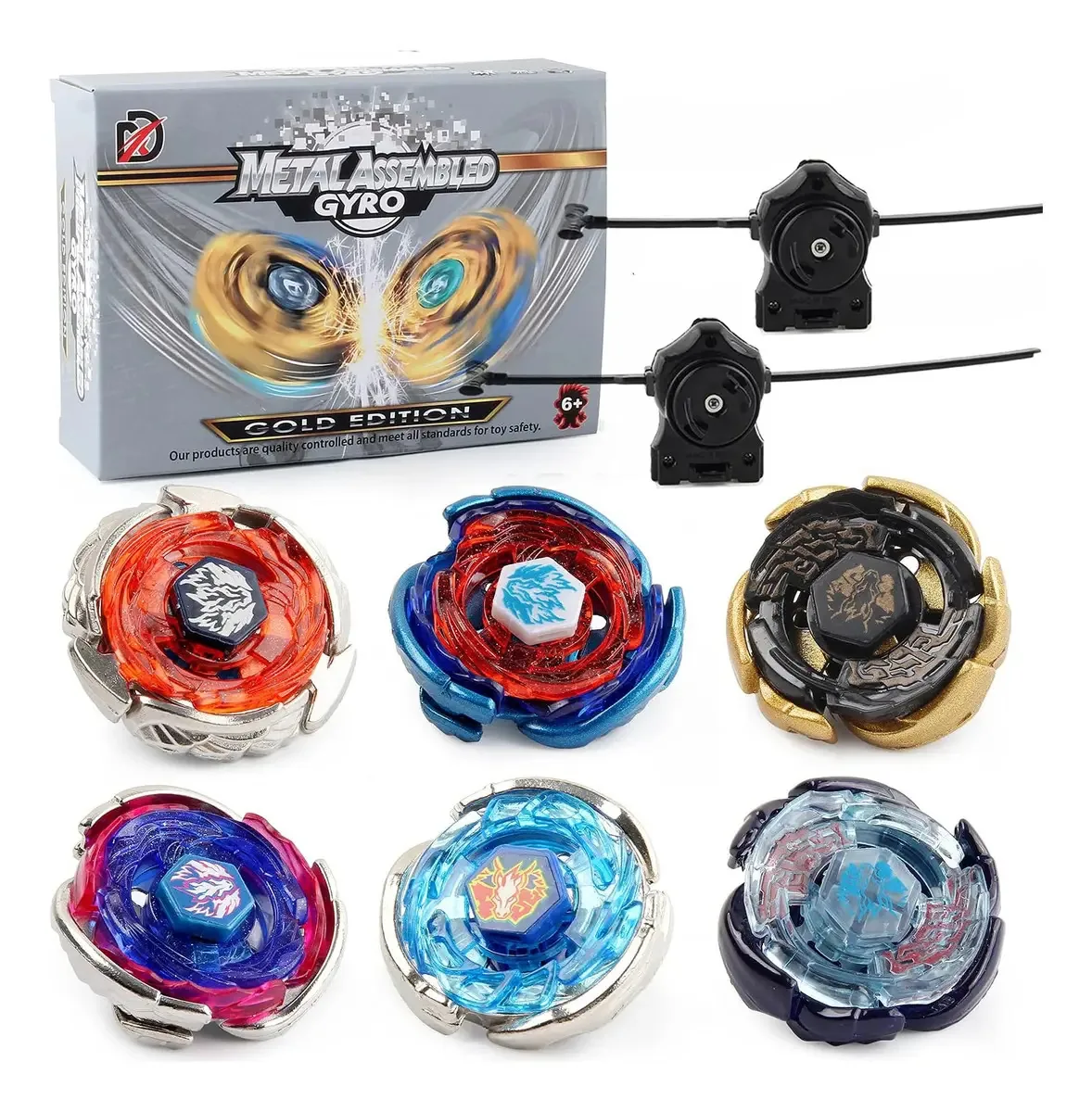 Pacote de 6 peças Gyros, Battling Tops Metal Fusion Start