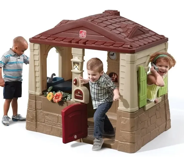 Jogo de casa para crianças - Etapa 2 - Brown Roof House Light Brown Color Tidy House