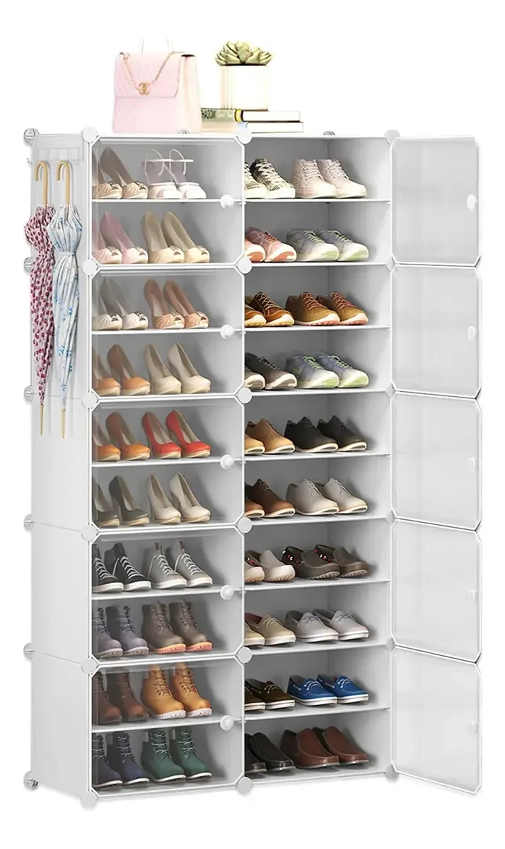 Sapateira, caixas de sapatos, guarda-roupa modular de 10 níveis, 40 pares, armazenamento móvel, 40 pares, guarda-roupa modular, 10 níveis