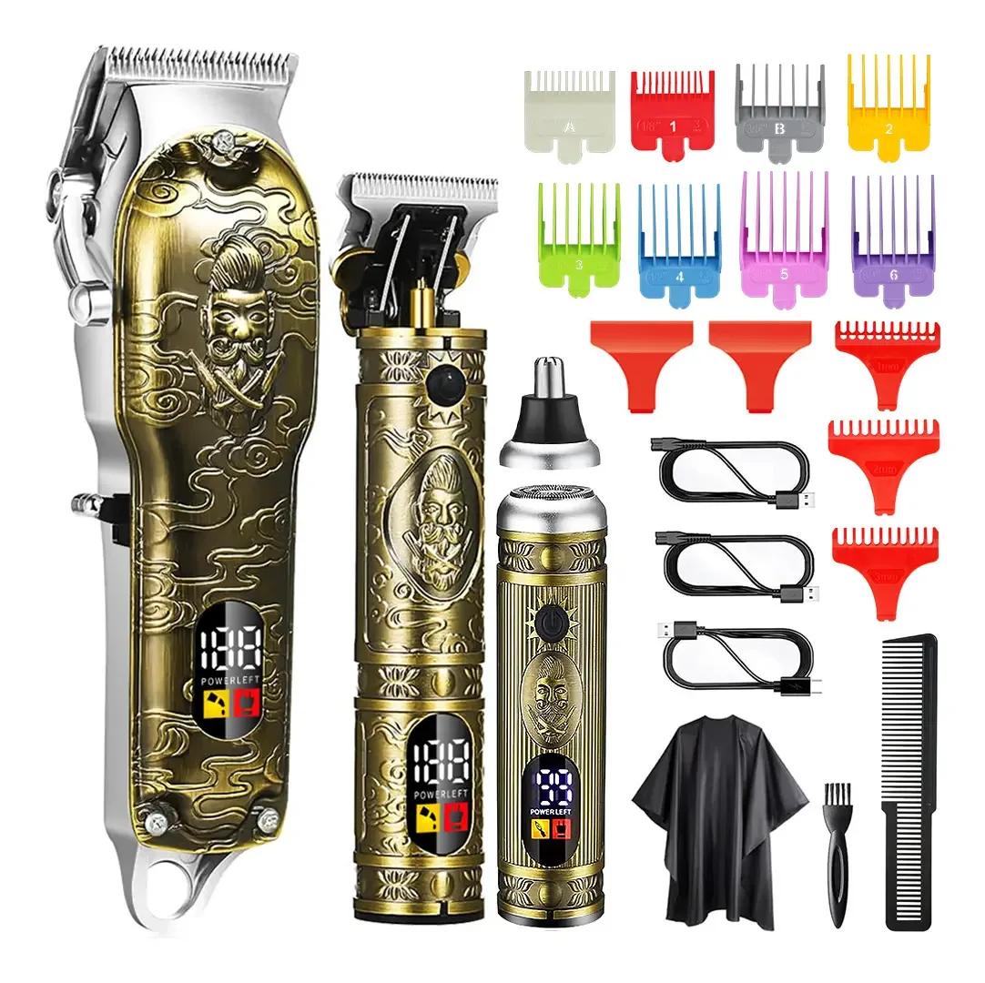Máquina de cortar cabelo All-in® Máquina de cortar cabelo profissional cor dourada