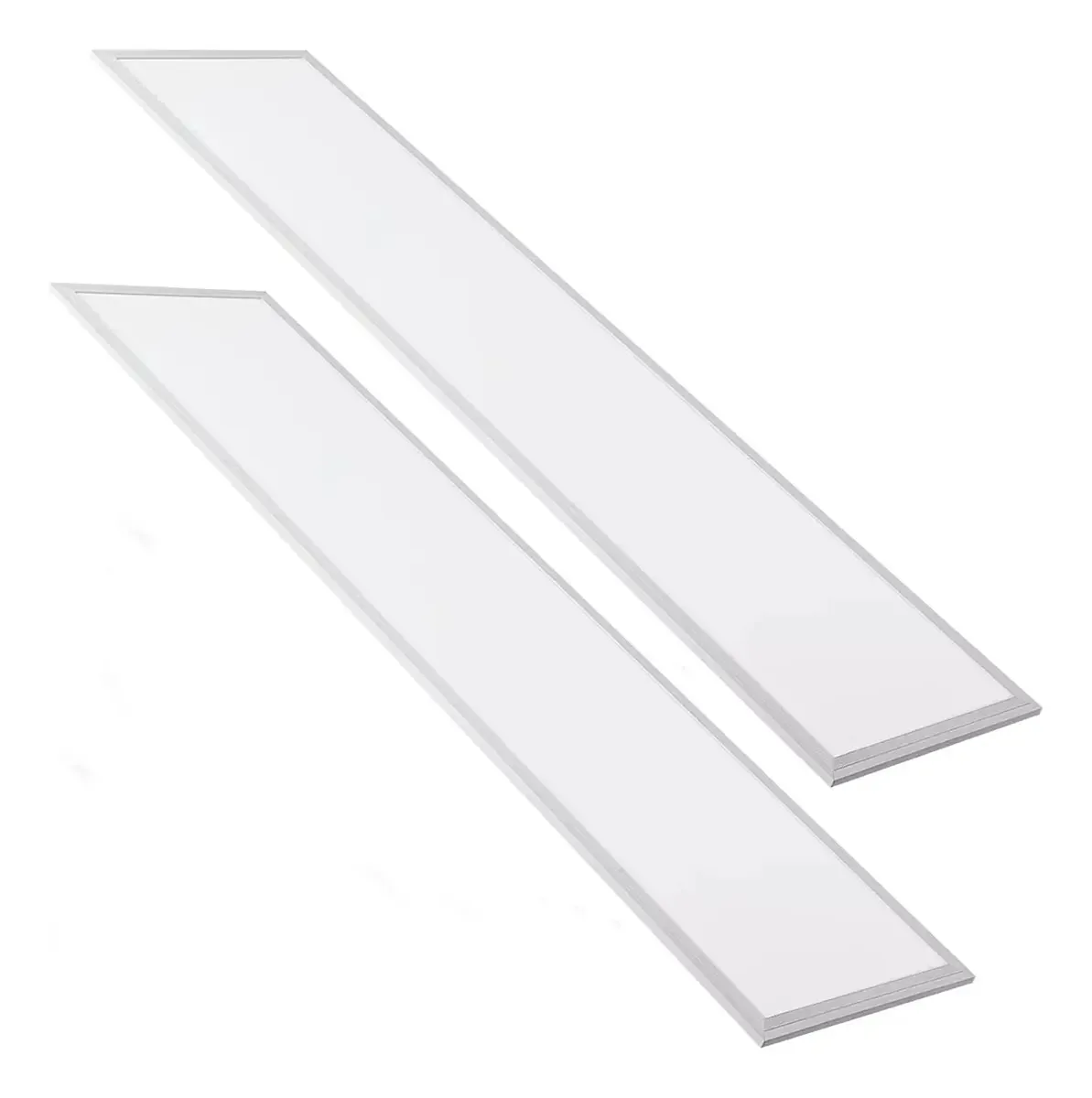 Pacote de 2 painéis LED quadrados embutidos 120x30 48w Etheos Neutral Light com ganchos de suspensão Cor da luz: branco neutro, 120 x 30 cm