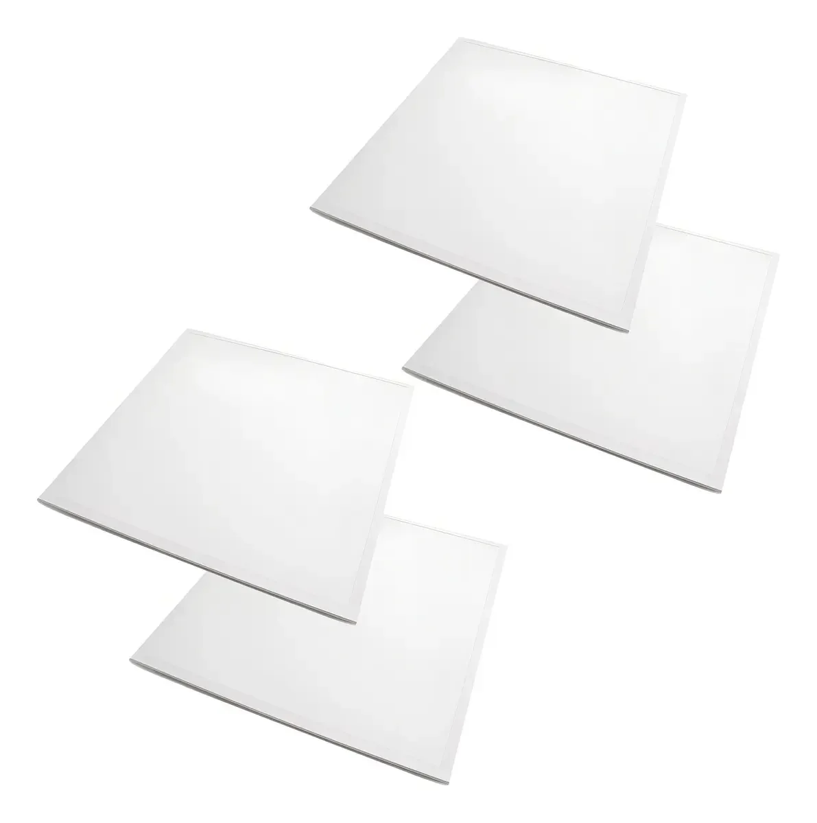 Pacote de 4 painéis LED quadrados embutidos 60x60 48w Etheos Cold Light Ganchos de suspensão embutidos Cor clara Branco frio 60 x 60 cm