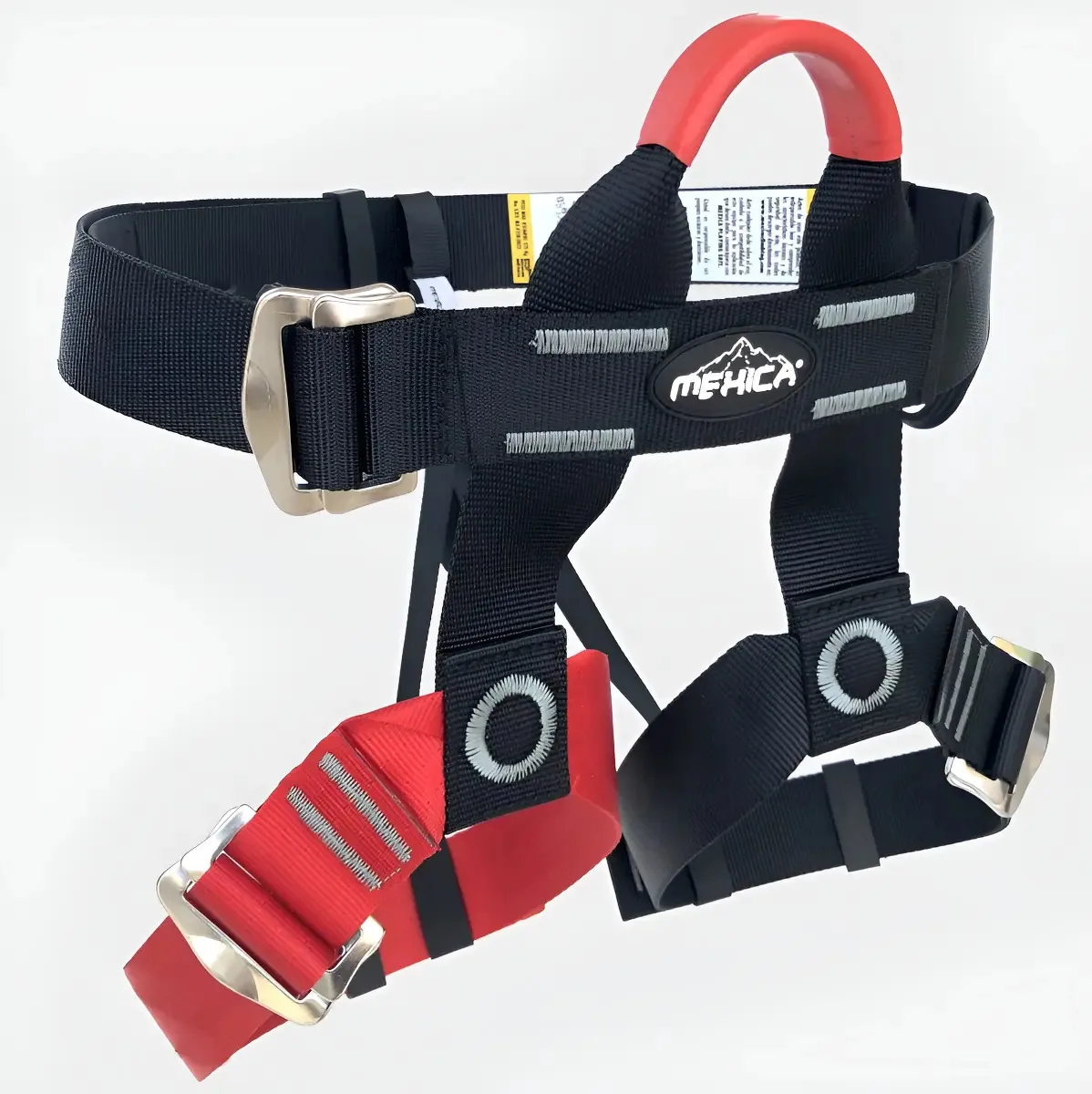 Arnês multitamanho Zipline Rapel Climbing, fivelas de aço inoxidável, cor preta, tamanho único