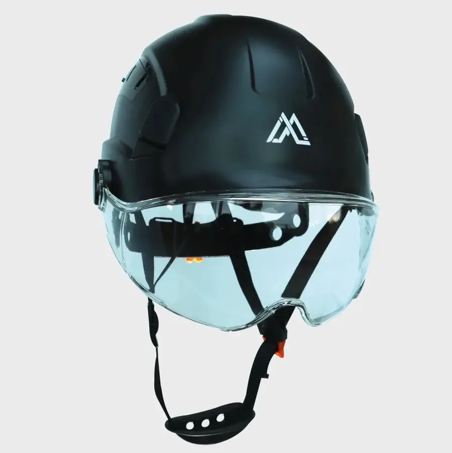 Capacete de segurança em alturas - Viseira transparente preta certificada pela ANSI Z89/Ce 397