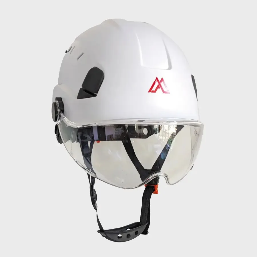 Capacete de segurança em alturas - Viseira transparente de cor branca certificada Ansi Z89/Ce 397