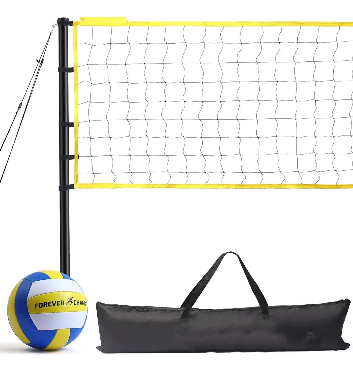 Kit Vôlei Praia Laranja - Voleibol + Bomba + Bolsa De Arruma