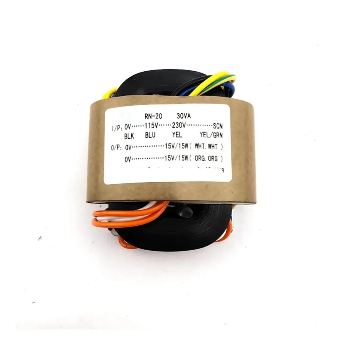 Transformador de Corrente Tipo R, Transformador de Potência de 0-115 V-230 V, 30 W, 15 V + 15 V, Transformador de Áudio Para Gado, Transformador de Fio de Cobre, 1 Unidade