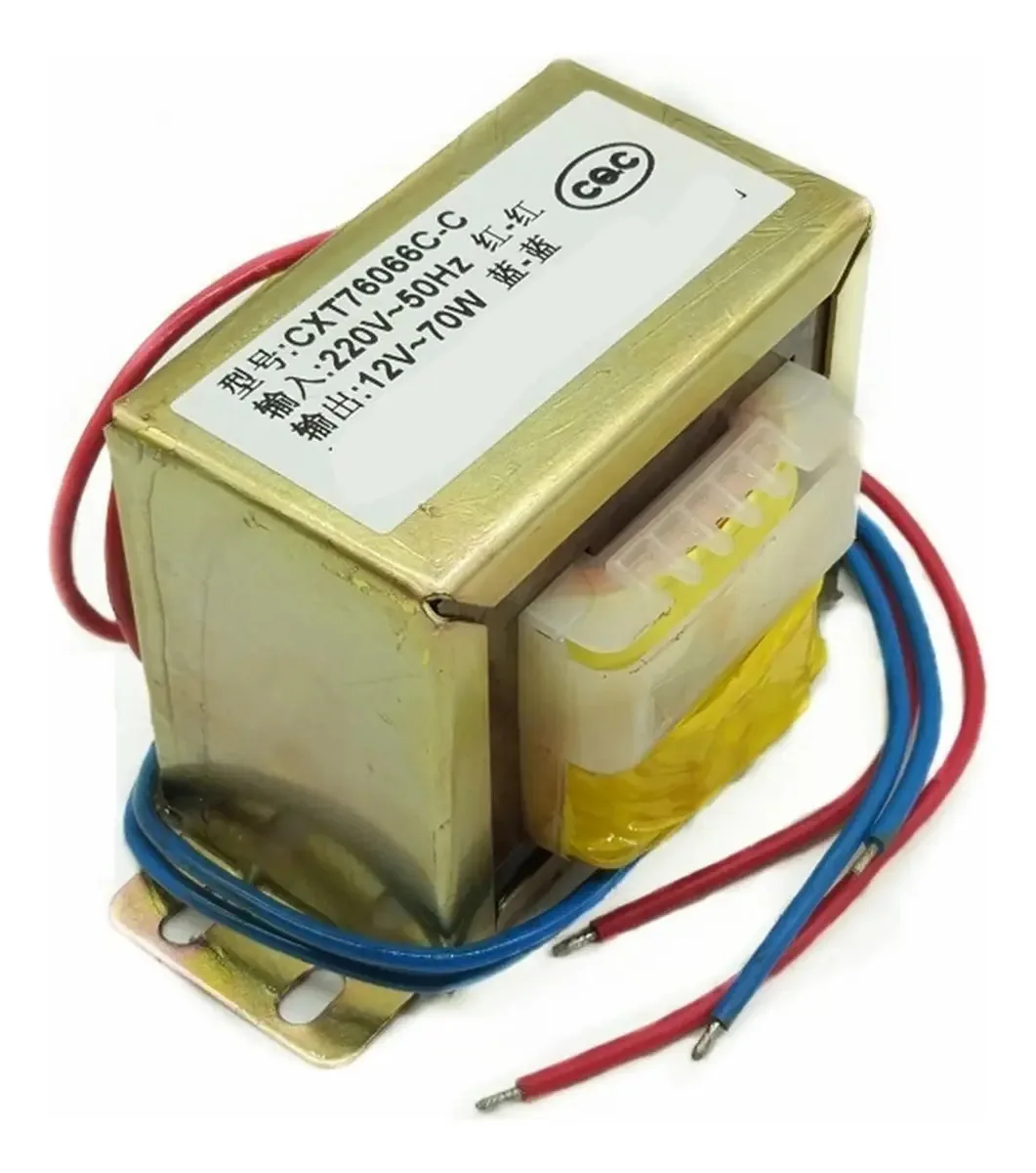 Transformador de potência de 70W, bobina de áudio, transformador Ei66 DB-70VA, para AC, simples/duplo, 6V, 12V, 18V e 24V, amplificador isolado de baixa frequência, 1 unidade ( único, ac9v)