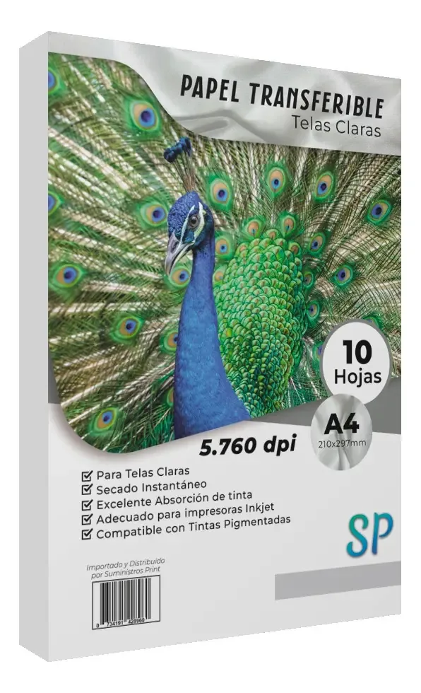 Papel de transferência de tecido transparente A4 x 10 folhas