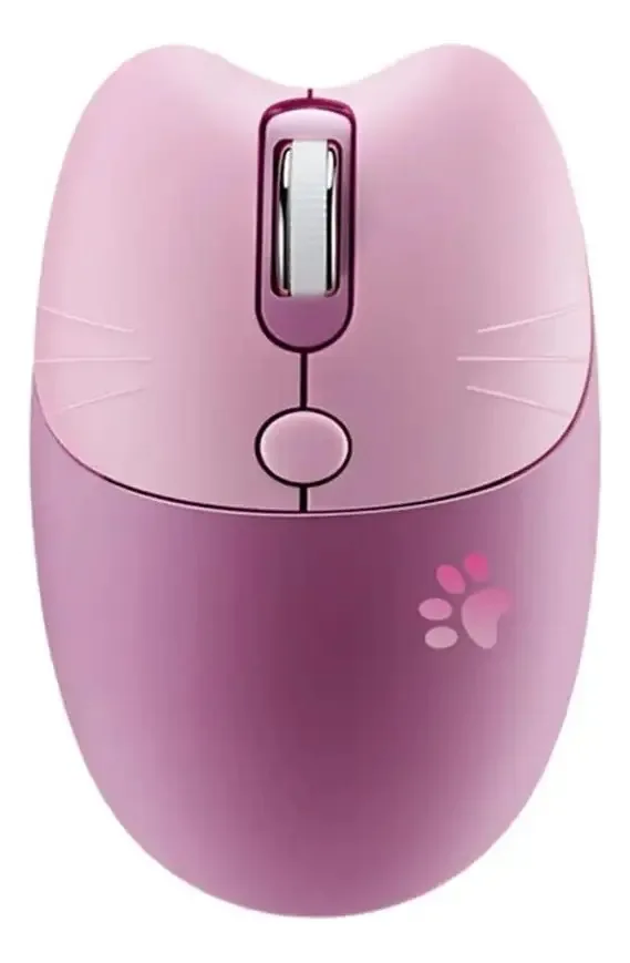 Mouse Bluetooth - Mouse Gatinho - Mouse Bluetooth 2.4g Cor Lilás