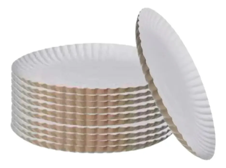 Pratos descartáveis Fritzke Prato de papelão branco nº8 branco