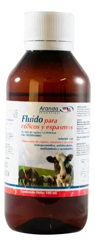 Fluidos para cólicas e espasmos 100ml Cavalos e potros