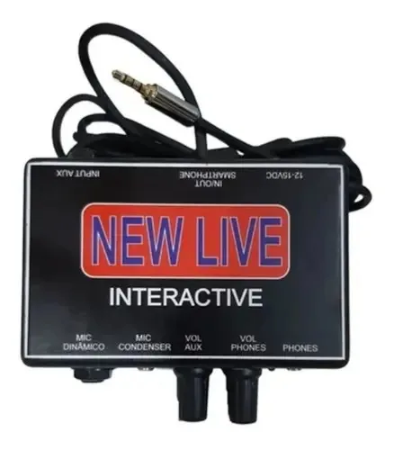 Interface de Áudio New Live Interactive 2 Entradas Cor Preto