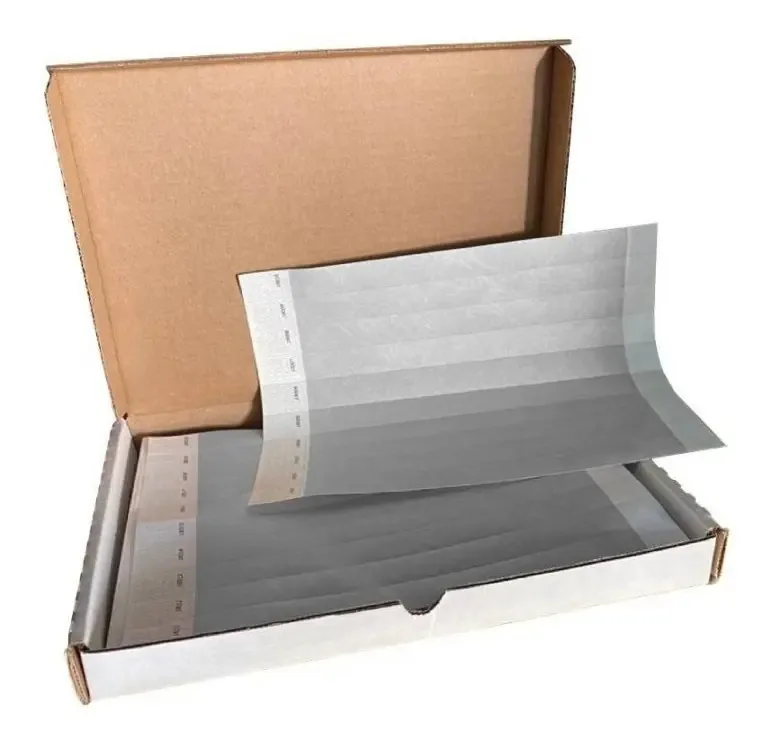 Pulseiras de papel Tyvek, pulseiras, 25 x 1,9 cm, 100 peças, cor cinza