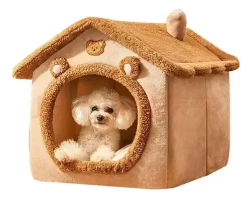 Cama de pelúcia quente e macia para cães para o inverno - Norplat Light Brown