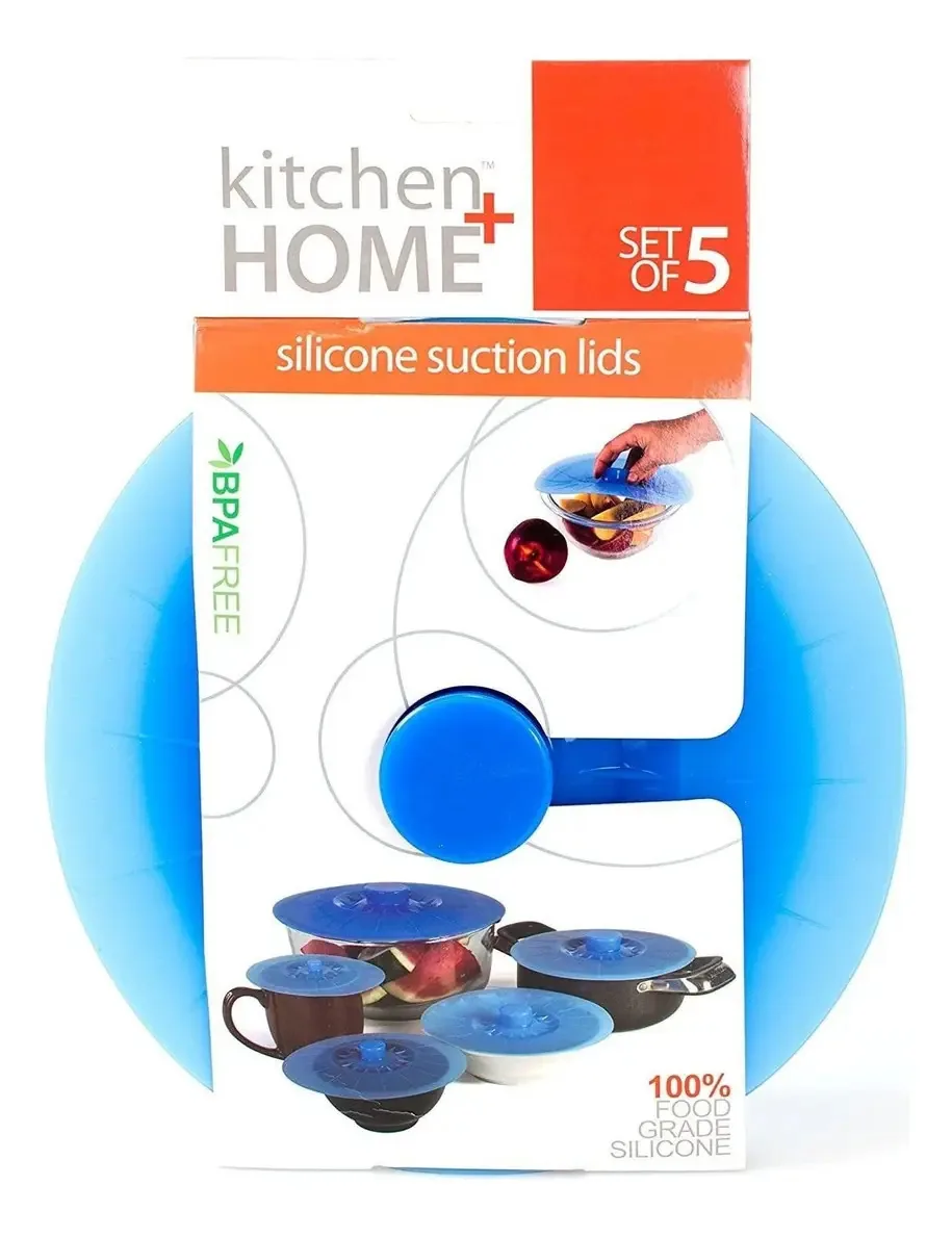 Conjunto de 5 tampas de silicone de tamanhos diferentes