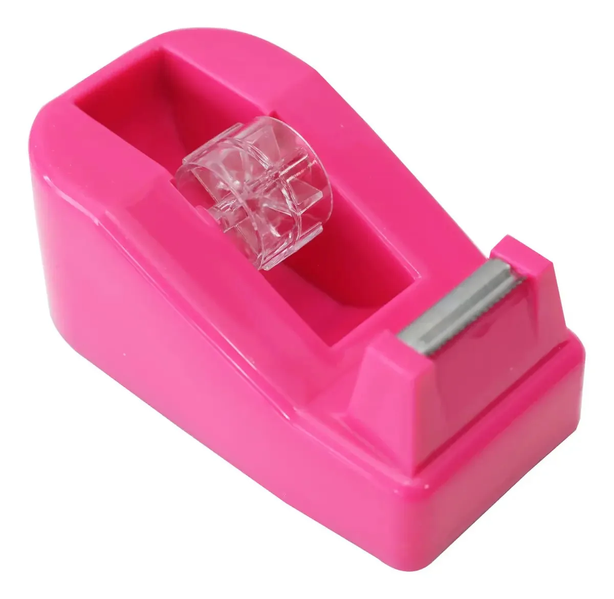 Dispensador de fita de mesa com base antiderrapante Qilima, cor rosa