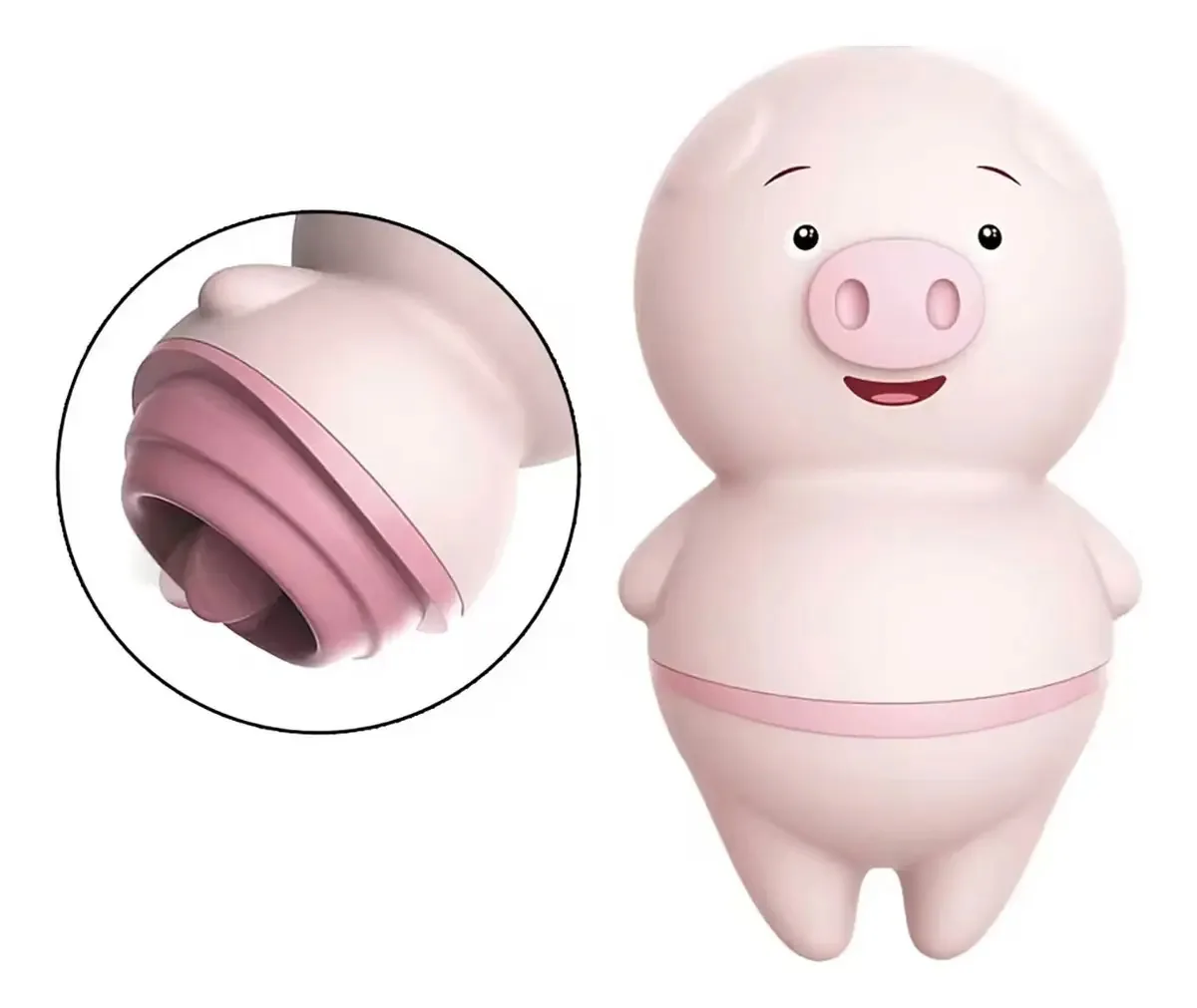 Vibrador de língua, clitóris, mamilos, brinquedo, porco, brinquedo rosa