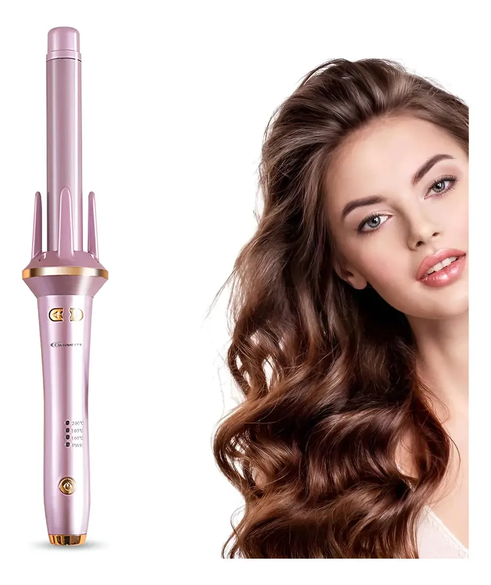 Cacheador Cabelo Modelador Cachos Enrolar Bivolt 110v/220v Cor Rosa