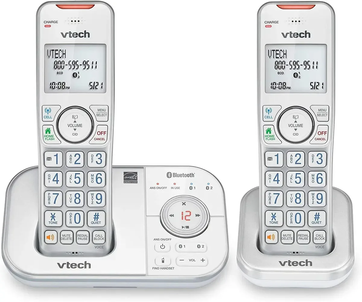Telefone Sem Fio Vtech Vs11227 Com 2 Aparelhos, Secretaria E White