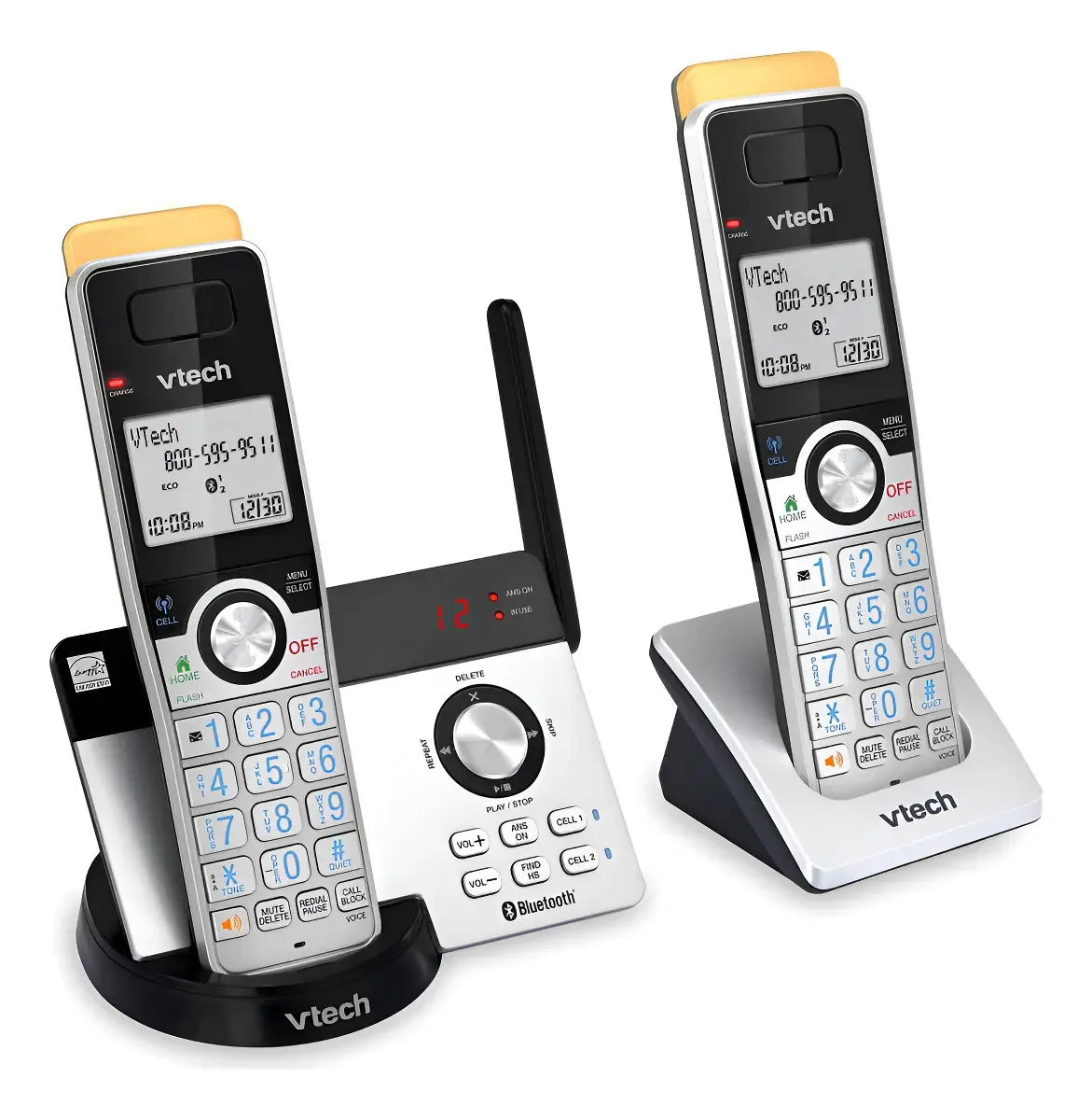 Telefone Fixo VTech com Bluetooth e Secretária Eletrônica Preto/Prateado