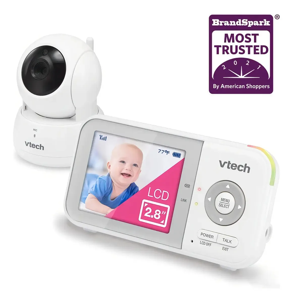 Baba Eletronica Vtech Vm923 Tela De 2,8 Panoramicainclinacao White