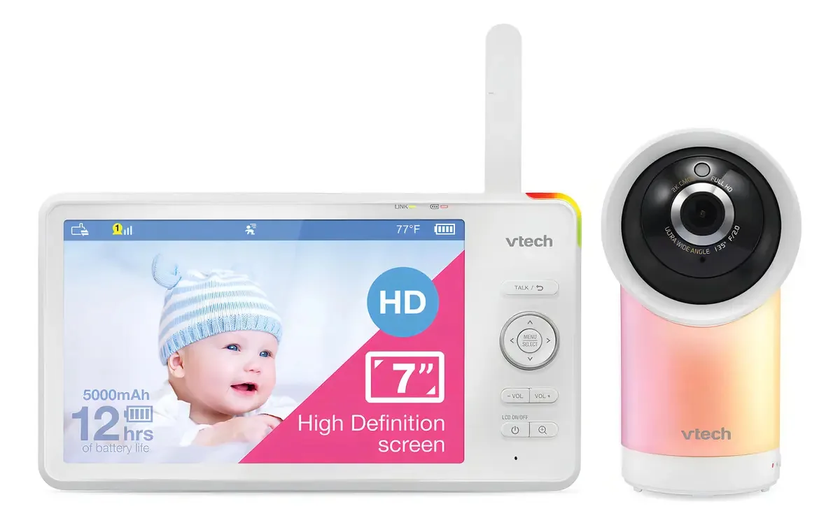 Babá Eletrônica Vtech 7 Polegadas, Câmera Hd 1080p, Wi-fi Cor Branco