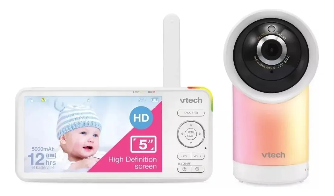 Babá Eletrônica Vtech Rm5866hd Wi-fi 01 Câmera - Cor Branco