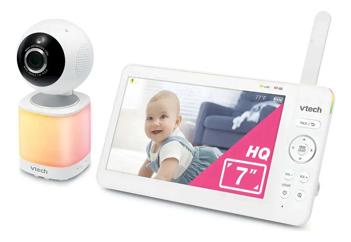 Babá Eletrônica Com Monitor 7 Polegadas Vtech Vm7468hq Cor Branco