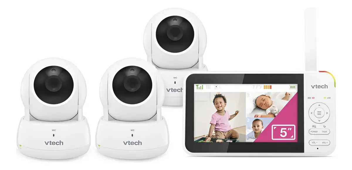 Baba Eletronica Com Video Vtech Com 3 Cameras, Tela Lcd De 5 White