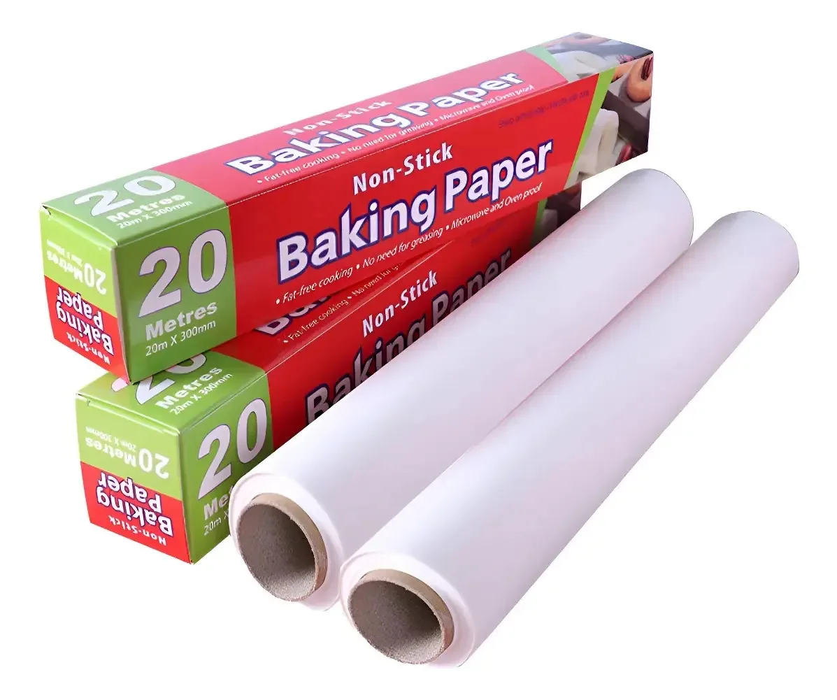 Papel encerado Ecovida de 2 rolos para assar, 30 cm x 20 m, papel manteiga com cortador de papel, papel encerado antiaderente e resistente a óleo, para assar