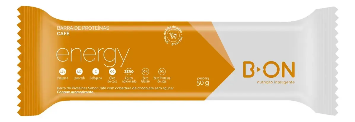 Barra De Proteínas Energy 50g - 3 Cafés E Cúrcuma - B-on