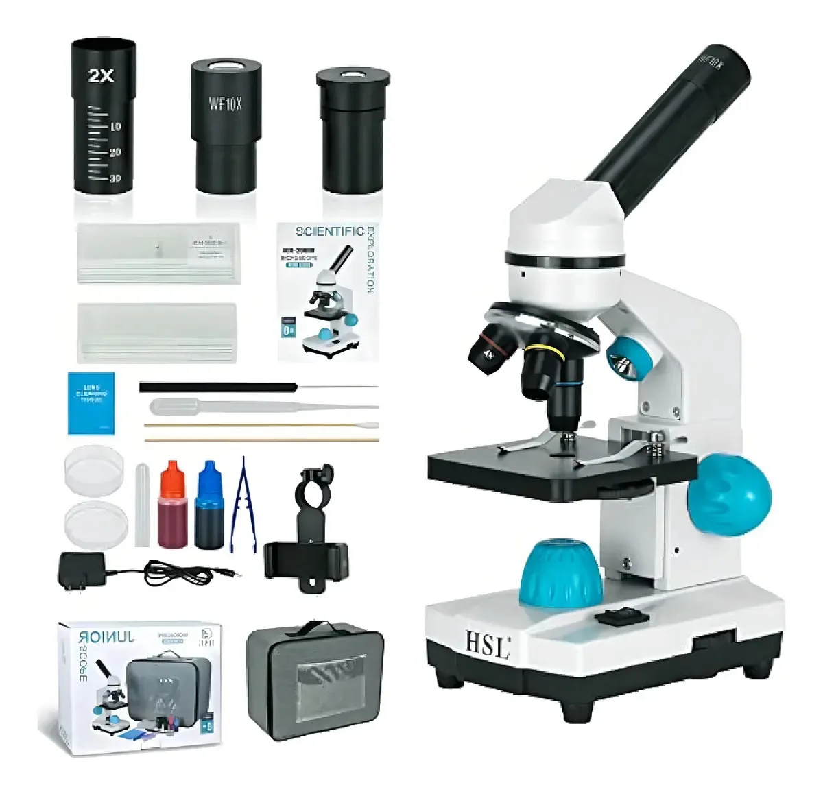 Microscópio monocular composto Hsl para estudantes adultos