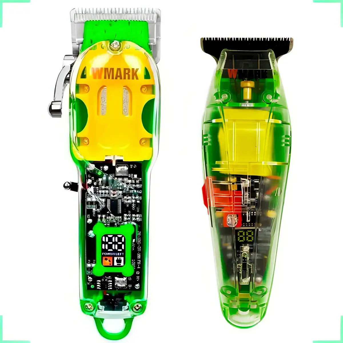 Kit 2 Máquinas Cortar Cabelo Wmark NG202 NG308 Sem Fio Verde