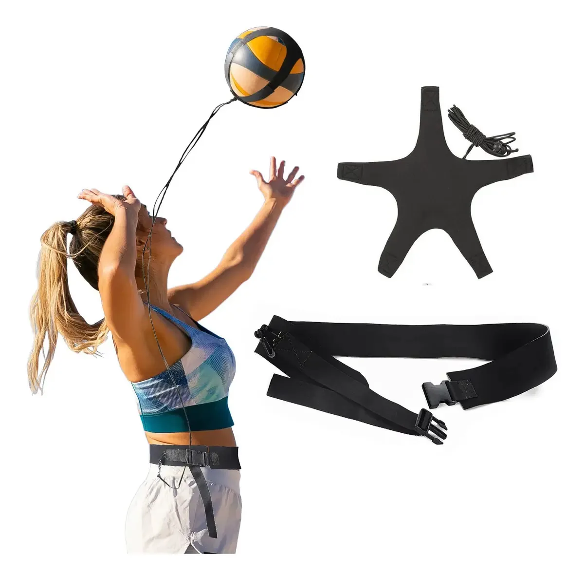 Equipamento de Treinamento de Voleibol, Equipamento de Prática para Saque, Treinador de Saque para Praticar seu Saque, Ajuste e Corte com Facilidade, Ótimo para Saque Individual e