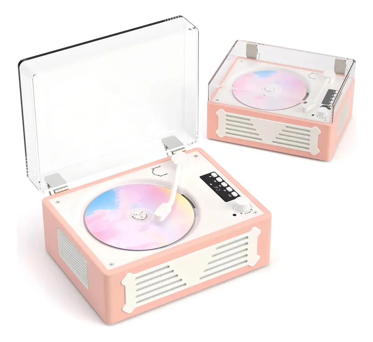 Reprodutor de CD/DVD Rosa Claro com USB
