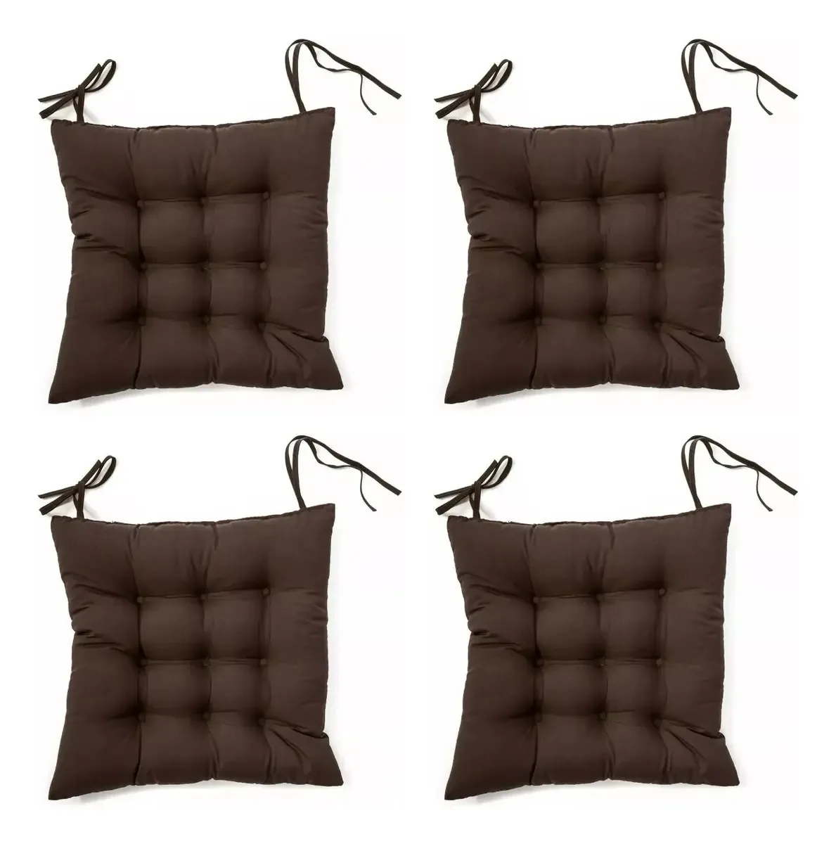 Almofada de cadeira de jantar Almofada de cadeira 40x40 Almofada Decora, 4 cores marrom