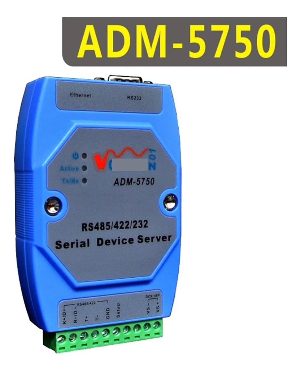 Servidor de Porta Serial Industrial Domojt Adm-5750 de Trilho Din R-s232/485/422 para Ethernet com Transmissão Transparente