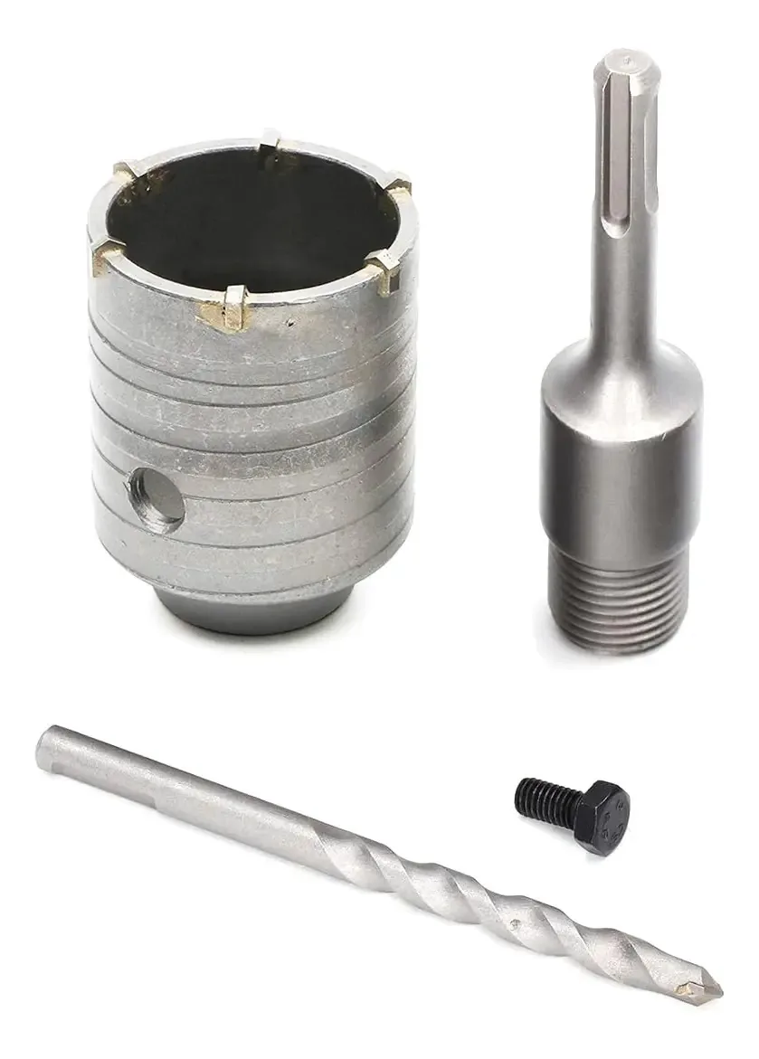 Conjunto T&g de 4 serras de concreto (55 mm) Kit de serras de concreto para concreto, cimento, tijolo, pedra e parede