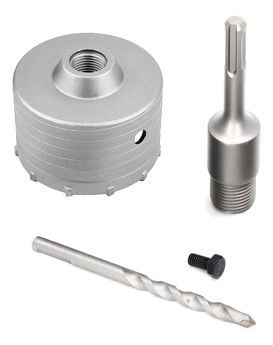 Conjunto T&g de 4 serras de concreto (90 mm) Kit de serras de concreto para concreto, cimento, tijolo, pedra e parede