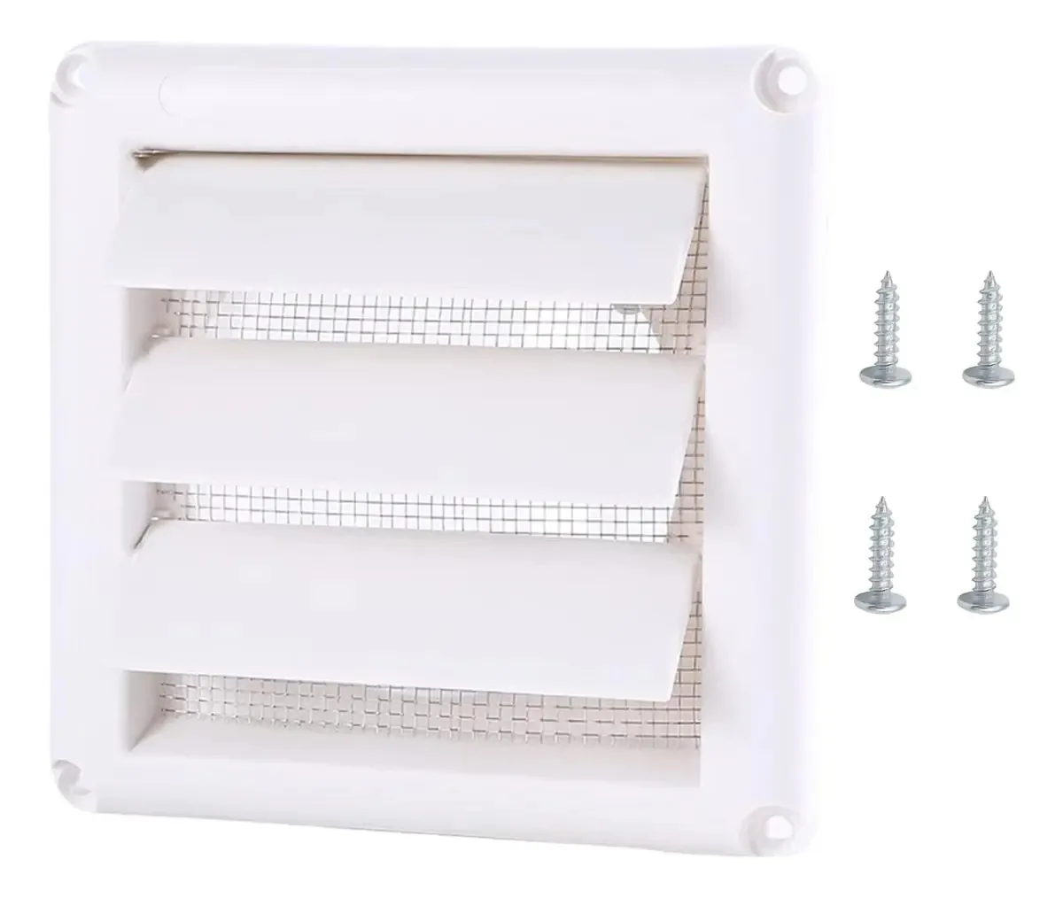 Tampa de grade de ventilação de plástico, grade de ventilação de duto de parede com 3 abas, adequada para cobrir aberturas de telhado e dutos de ventilação (20x20 cm)